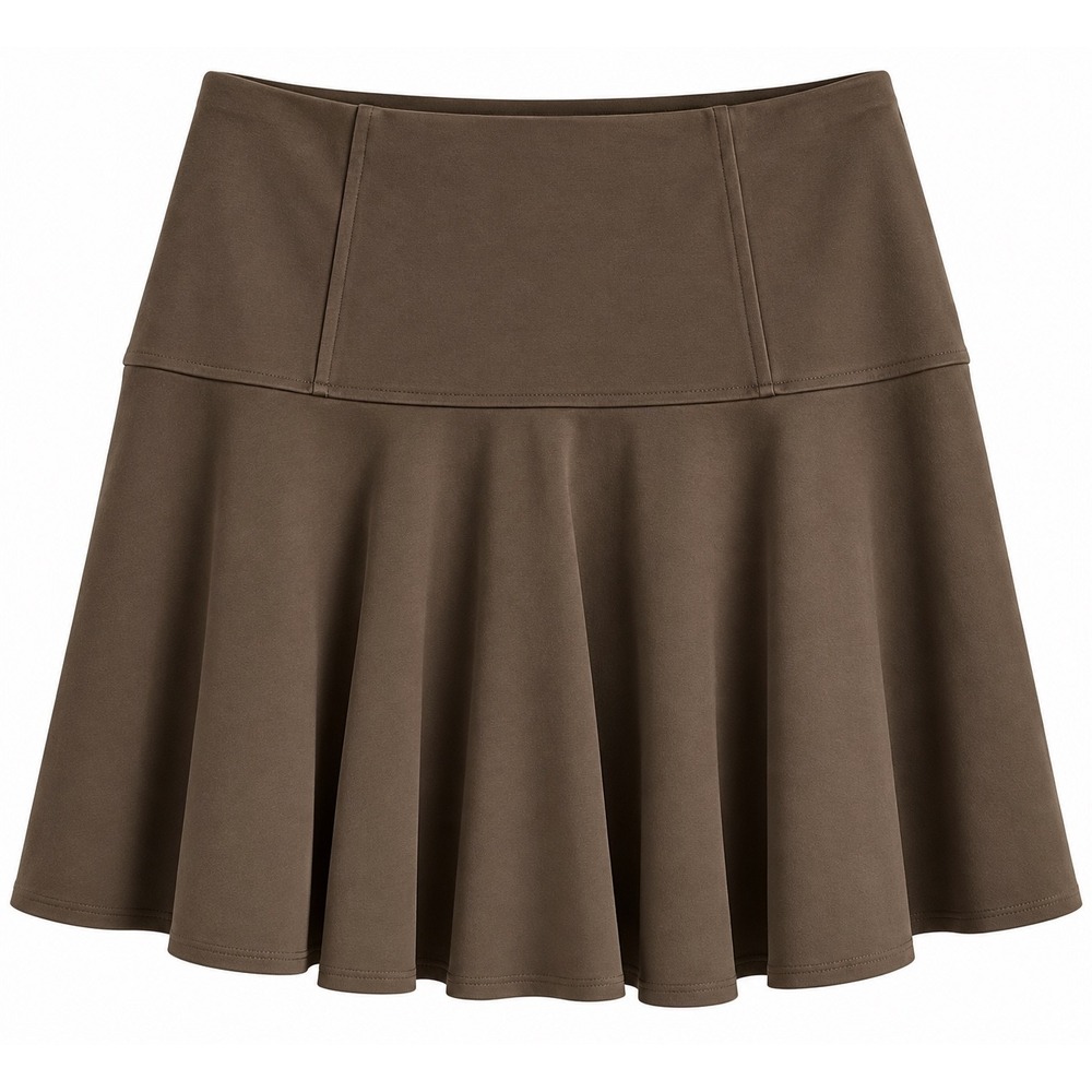 Free People Bouncy Skirt Large Olive Green Flared Mini Boho Stretch Pull On